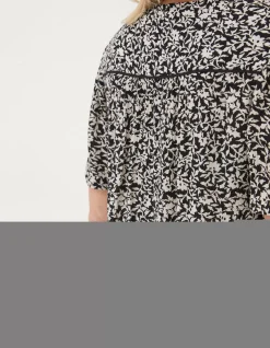 FatFace Cassidy Mono Vines Tunic Black