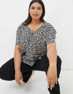 FatFace Cassidy Mono Vines Tunic Black