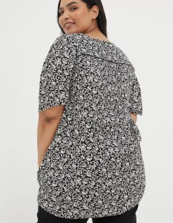FatFace Cassidy Mono Vines Tunic Black