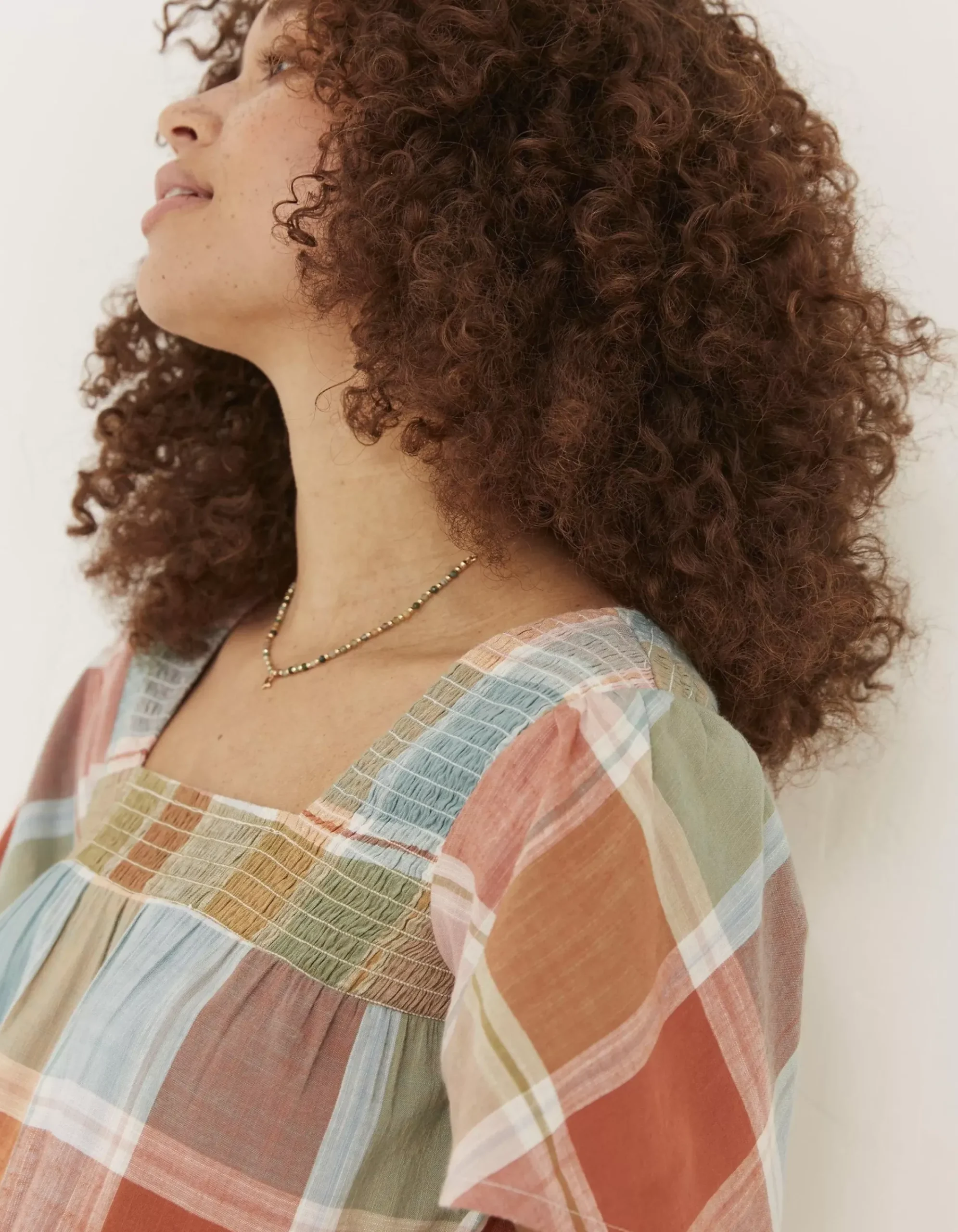 FatFace Catherine Check Blouse Multi Clearance