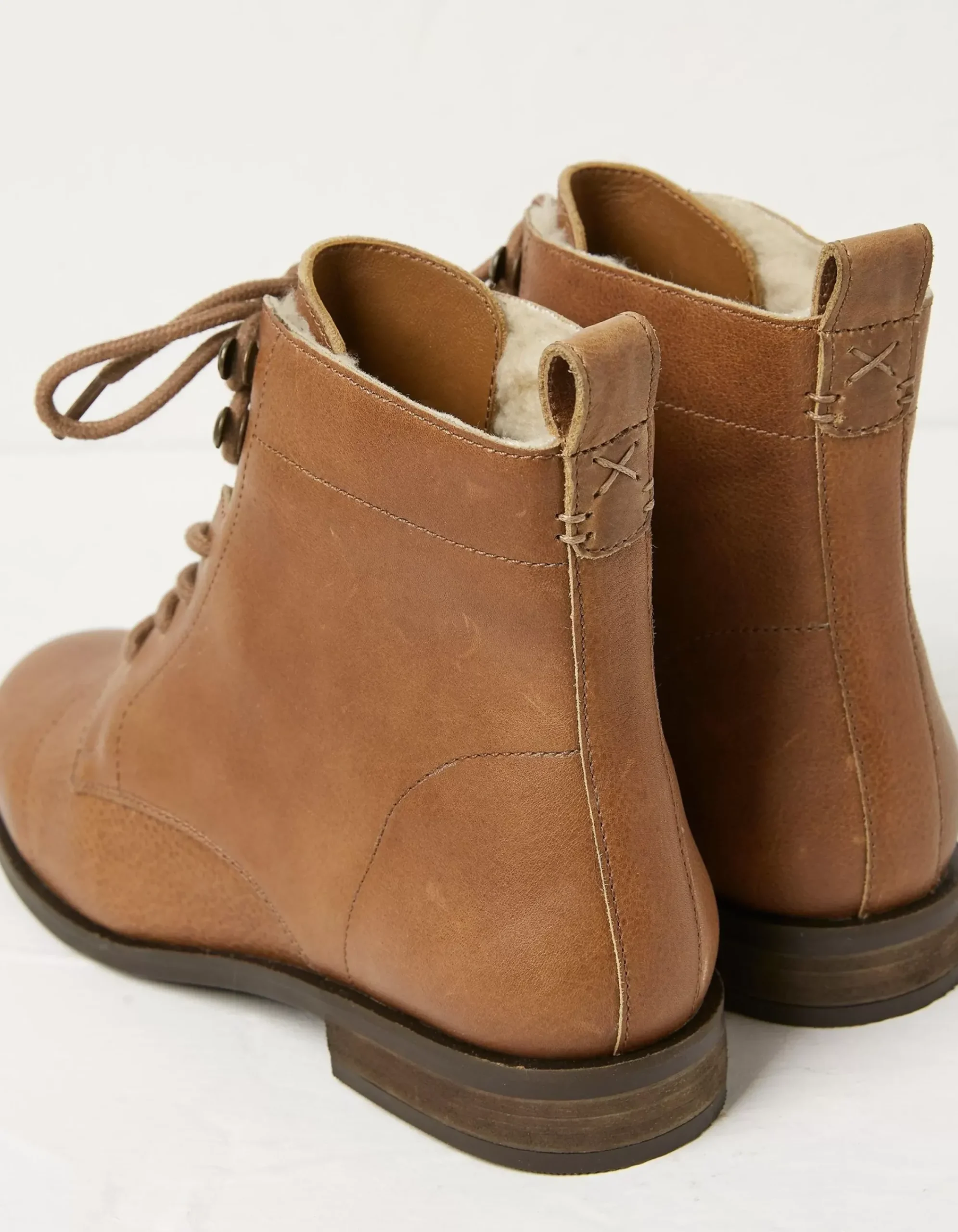 FatFace Catrin Lace Up Ankle Boot Tan Outlet