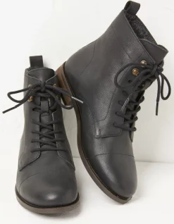 FatFace Catrin Lace Up Ankle Boot Black Best