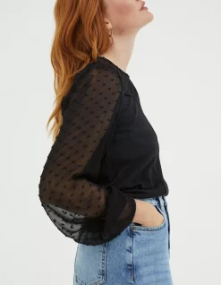FatFace Charlee Top Black Outlet