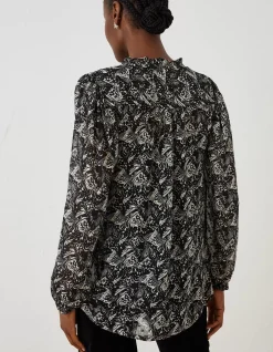 FatFace Charlie Abstract Blouse Black Best
