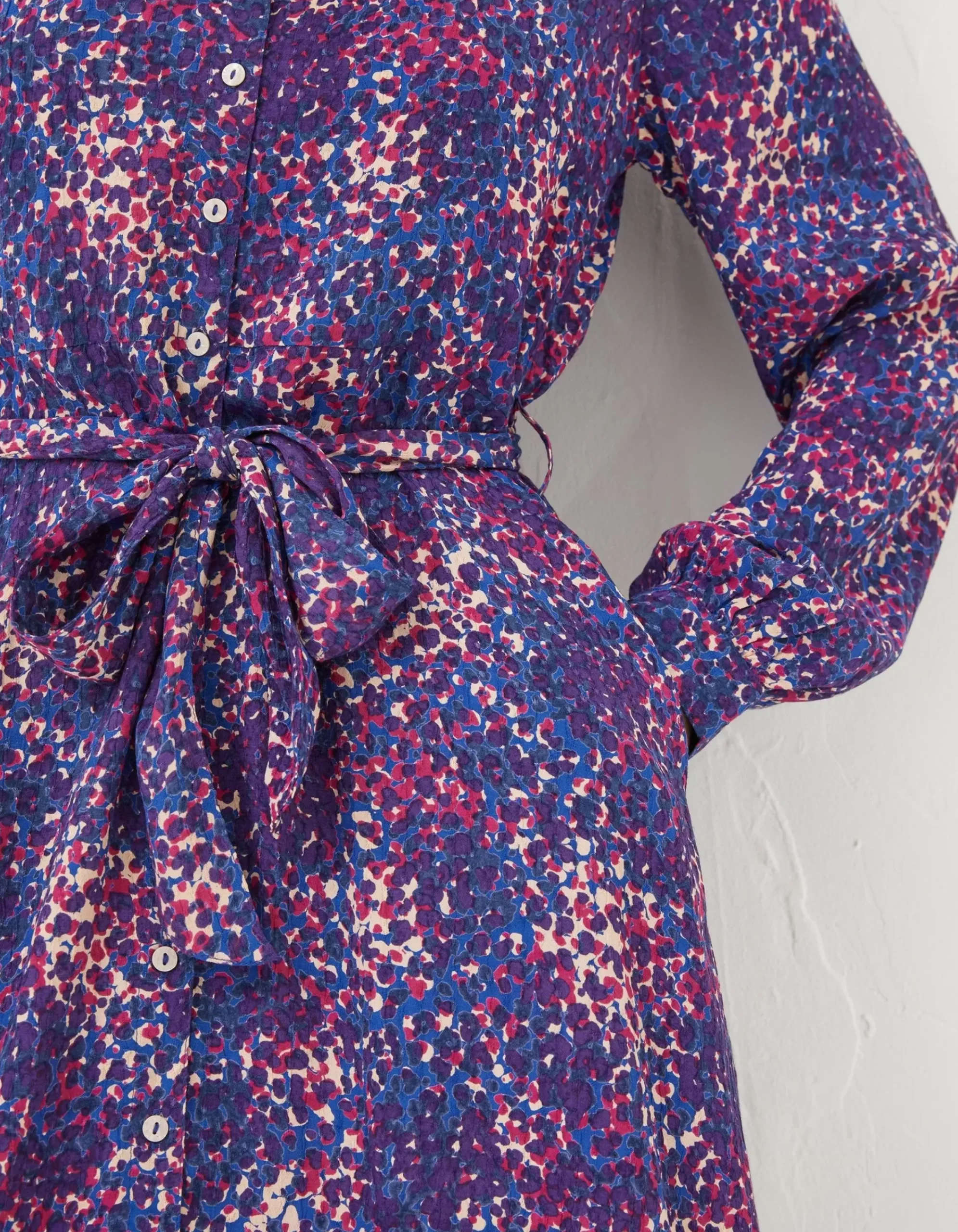 FatFace Charlie Spot Shirt Dress Navy Sale