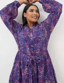 FatFace Charlie Spot Shirt Dress Navy Sale