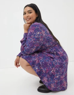 FatFace Charlie Spot Shirt Dress Navy Sale