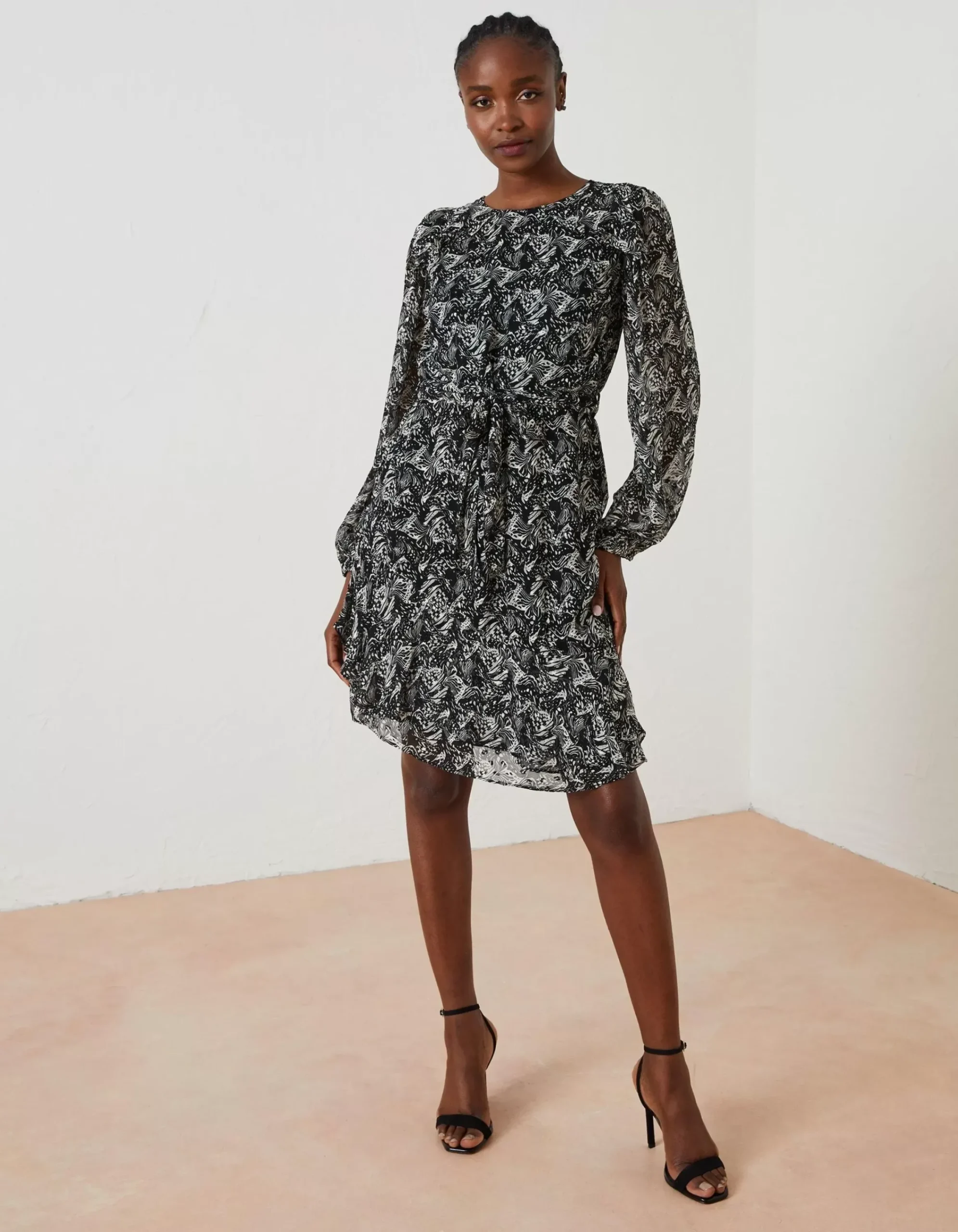 FatFace Charlotte Abstract Print Dress Black Best