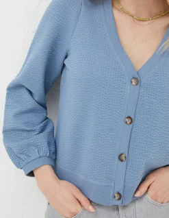 FatFace Charlotte Cardigan Light Blue Discount