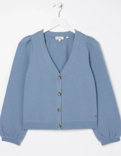 FatFace Charlotte Cardigan Light Blue Discount
