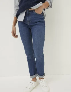 FatFace Chesham Girlfriend Comfort Stretch Jeans Vintage Blue Clearance