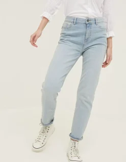 FatFace Chesham Girlfriend Comfort Stretch Jeans Light Blue Discount