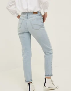 FatFace Chesham Girlfriend Comfort Stretch Jeans Light Blue Discount