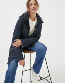 FatFace Cheshire Longline Coat Navy Discount