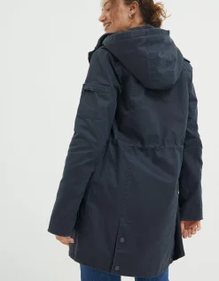 FatFace Cheshire Longline Coat Navy Discount