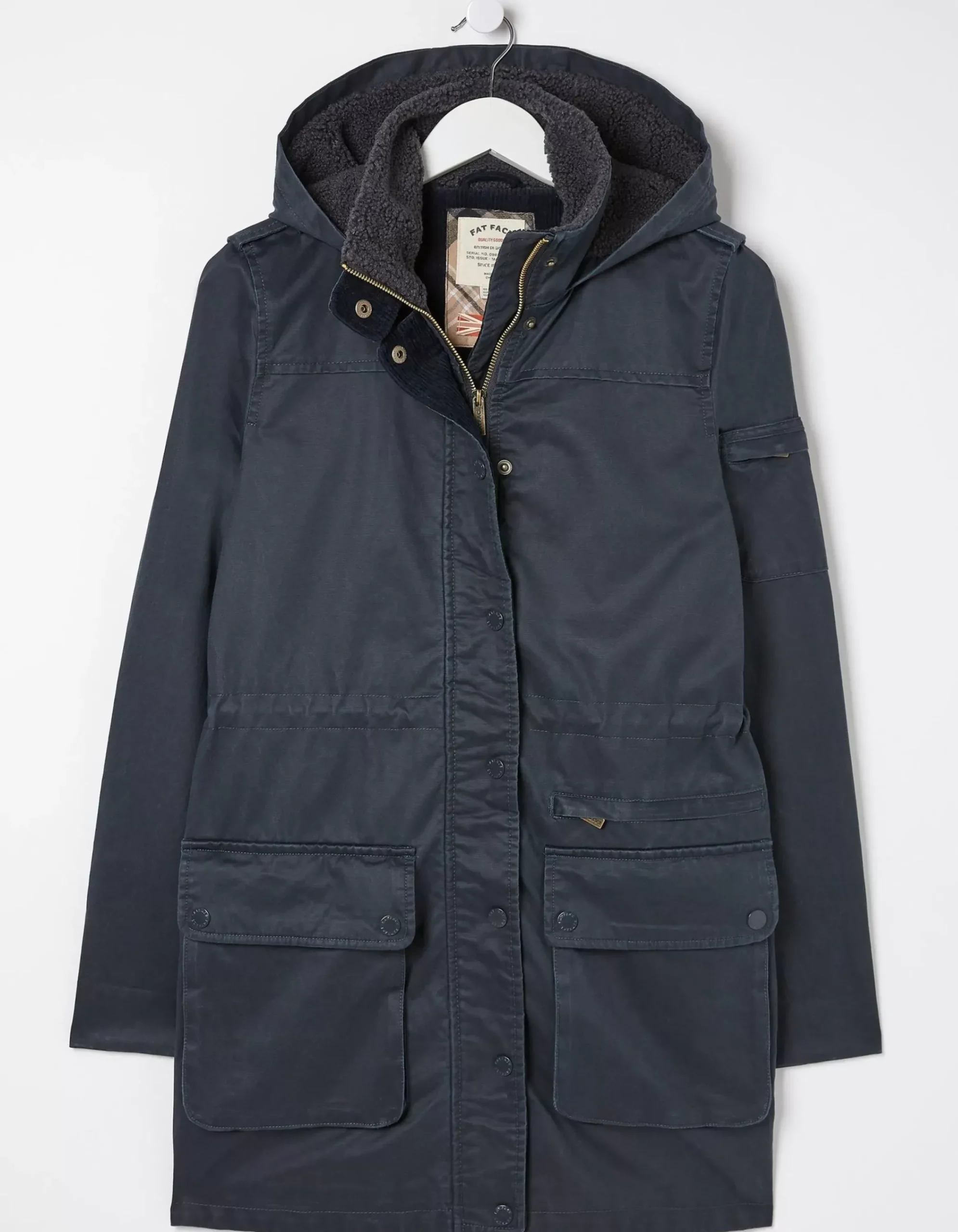 FatFace Cheshire Longline Coat Navy Discount