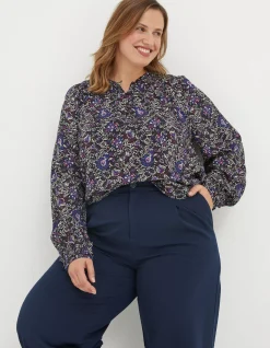 FatFace Chessie Inspirit Floral Blouse Black Outlet
