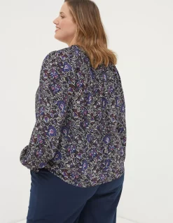 FatFace Chessie Inspirit Floral Blouse Black Outlet