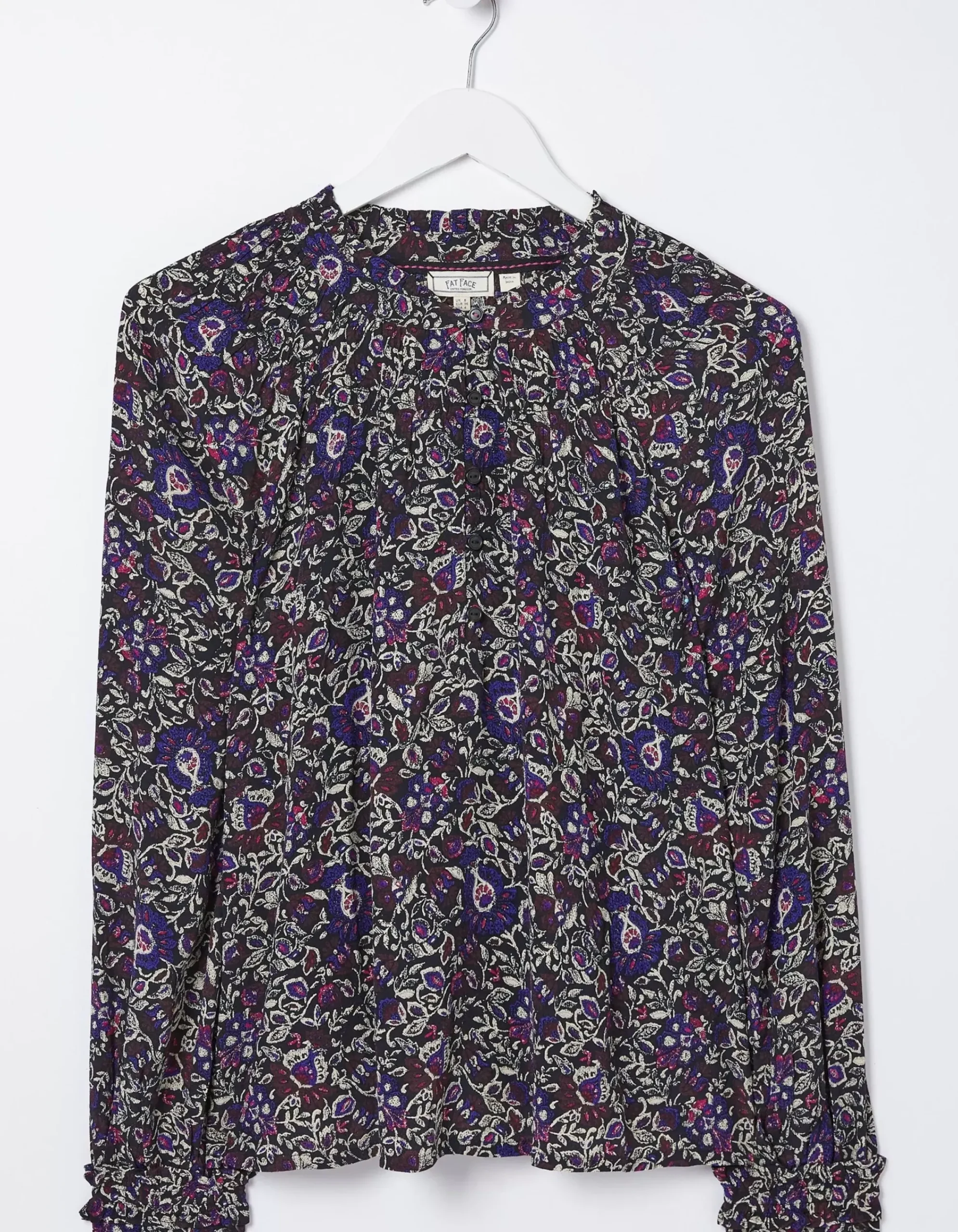 FatFace Chessie Inspirit Floral Blouse Black Outlet