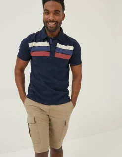 FatFace Chest Stripe Rugby Navy
