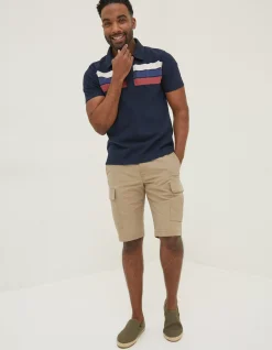 FatFace Chest Stripe Rugby Navy