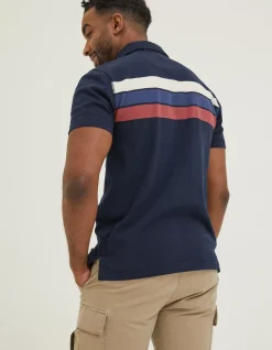 FatFace Chest Stripe Rugby Navy