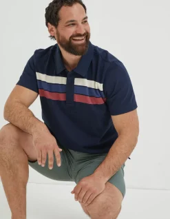 FatFace Chest Stripe Rugby Navy