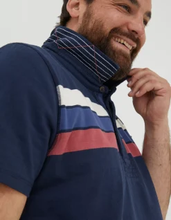 FatFace Chest Stripe Rugby Navy