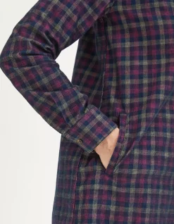 FatFace Chester Cord Check Dress Dark Navy Outlet