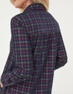 FatFace Chester Cord Check Dress Dark Navy Outlet