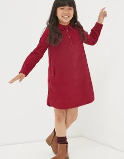 FatFace Chester Cord Dress Berry Pink Clearance