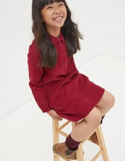 FatFace Chester Cord Dress Berry Pink Clearance