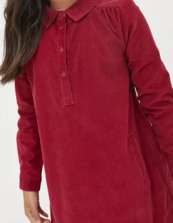 FatFace Chester Cord Dress Berry Pink Clearance