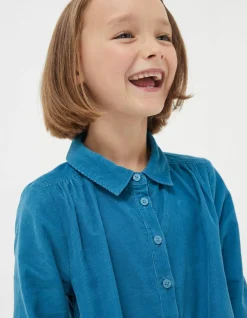FatFace Chester Cord Dress Teal Green Best