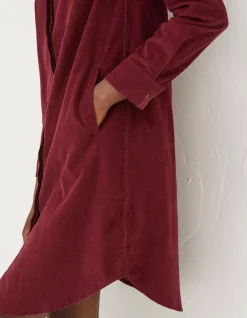 FatFace Chester Cord Dress Dark Red Best