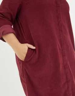 FatFace Chester Cord Dress Dark Red Best
