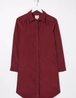 FatFace Chester Cord Dress Dark Red Best