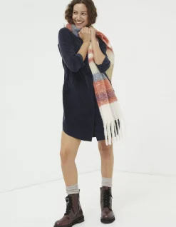 FatFace Chester Cord Shirt Dress Dark Navy Hot