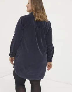 FatFace Chester Cord Shirt Dress Dark Navy Hot