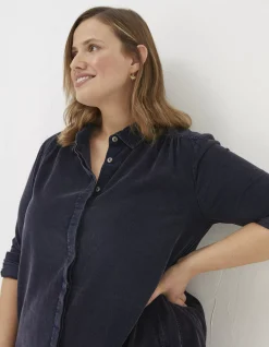 FatFace Chester Cord Shirt Dress Dark Navy Hot