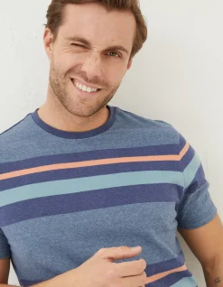 FatFace Chilgrove Stripe T-Shirt Navy Outlet