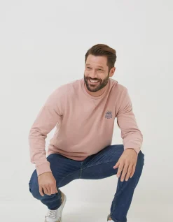FatFace Circle Print Crew Sweatshirt Pink Hot
