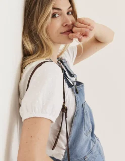 FatFace Clayton Dungarees Light Wash Hot