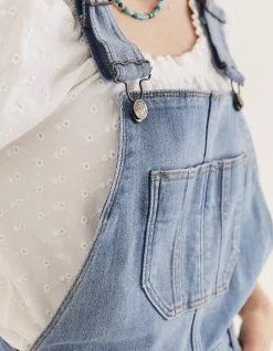 FatFace Clayton Dungarees Light Wash Hot