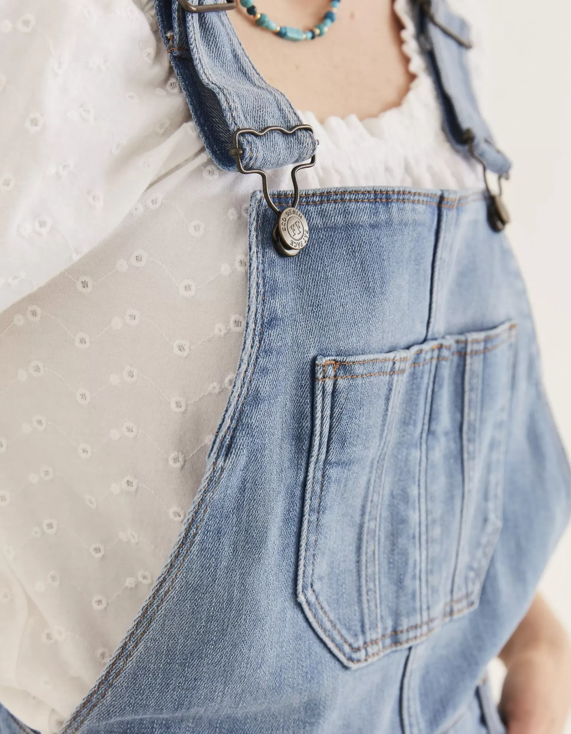FatFace Clayton Dungarees Light Wash Hot