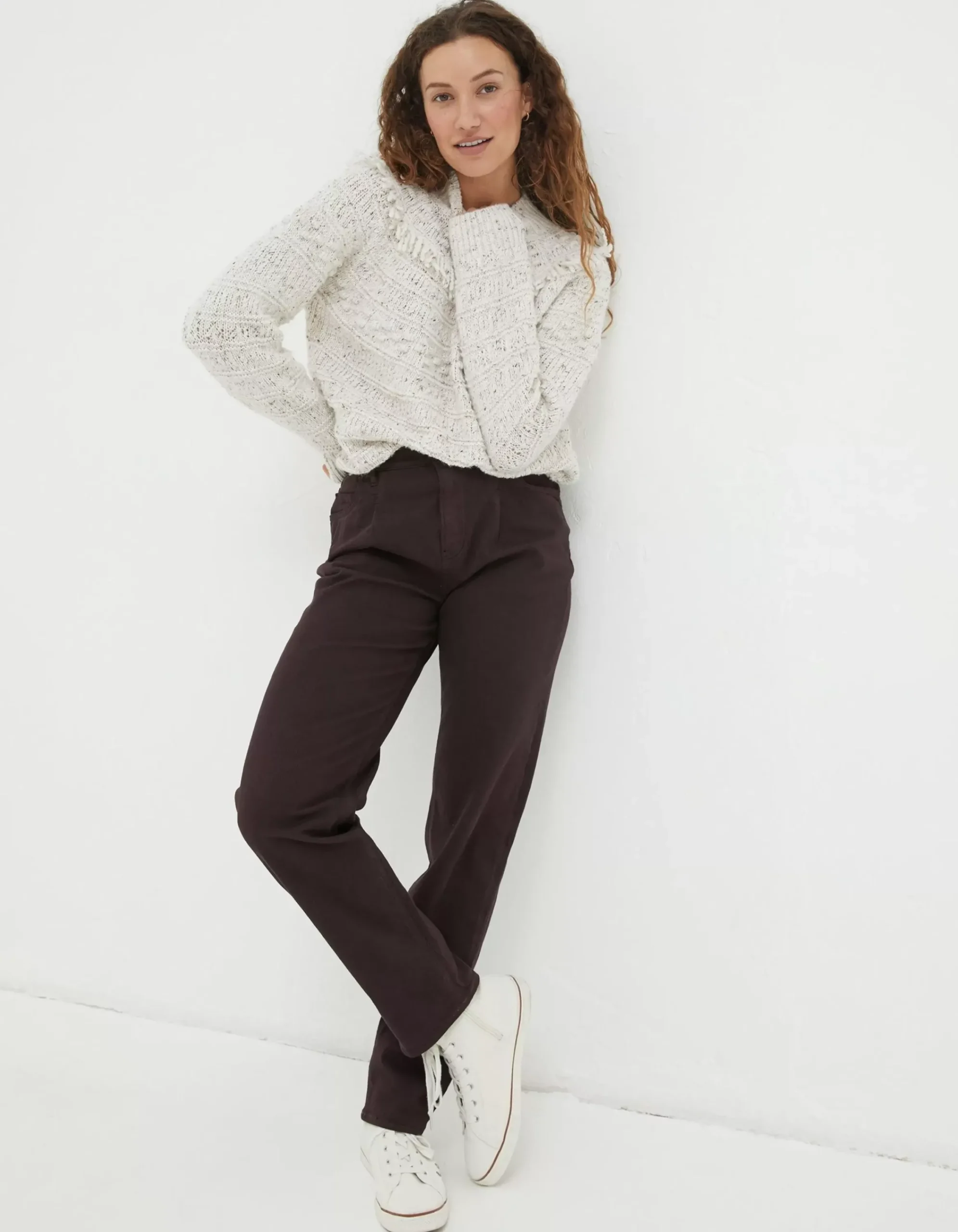 FatFace Cleo Canvas Barrel Leg Chino Purple Outlet