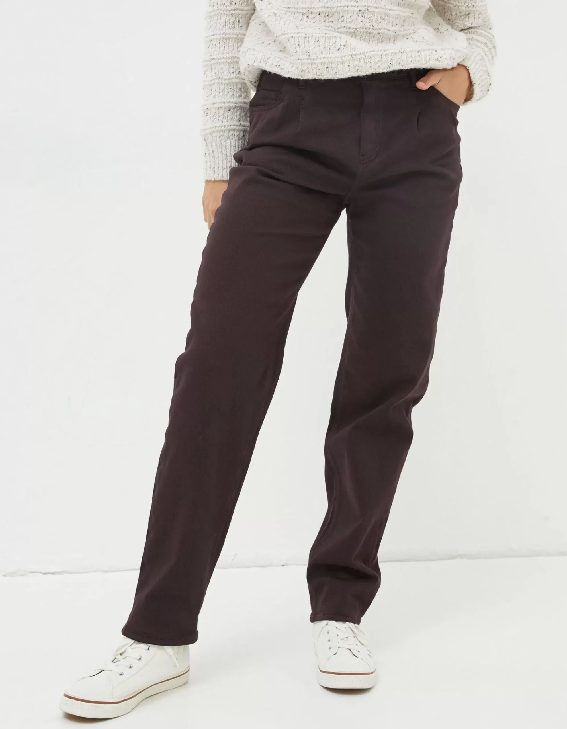 FatFace Cleo Canvas Barrel Leg Chino Purple Outlet