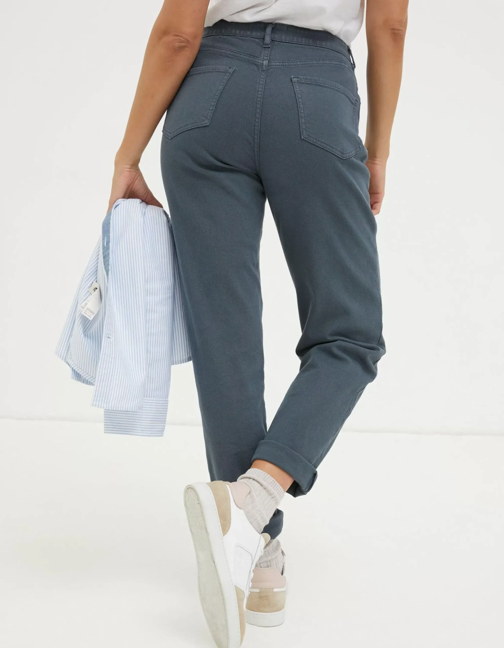 FatFace Cleo Canvas Barrel Leg Chino Blue