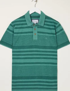 FatFace Clifton Stripe Polo Dark Teal Hot