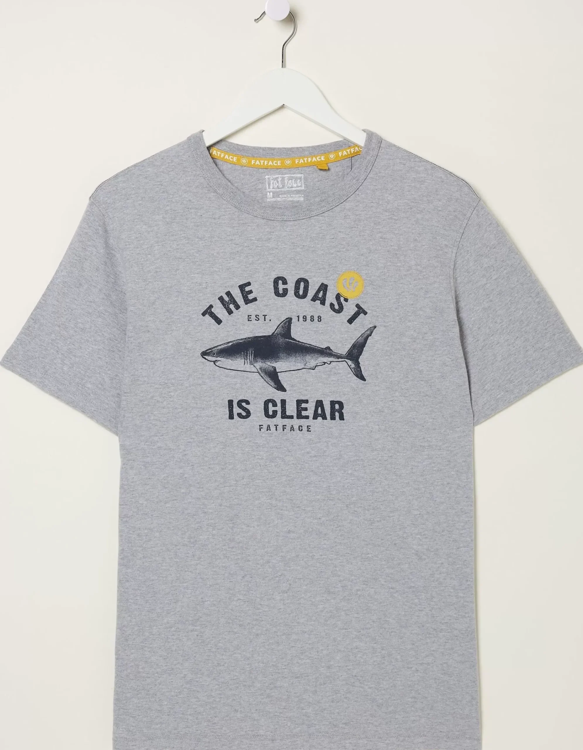 FatFace Coast Is Clear T-Shirt Grey Marl Hot